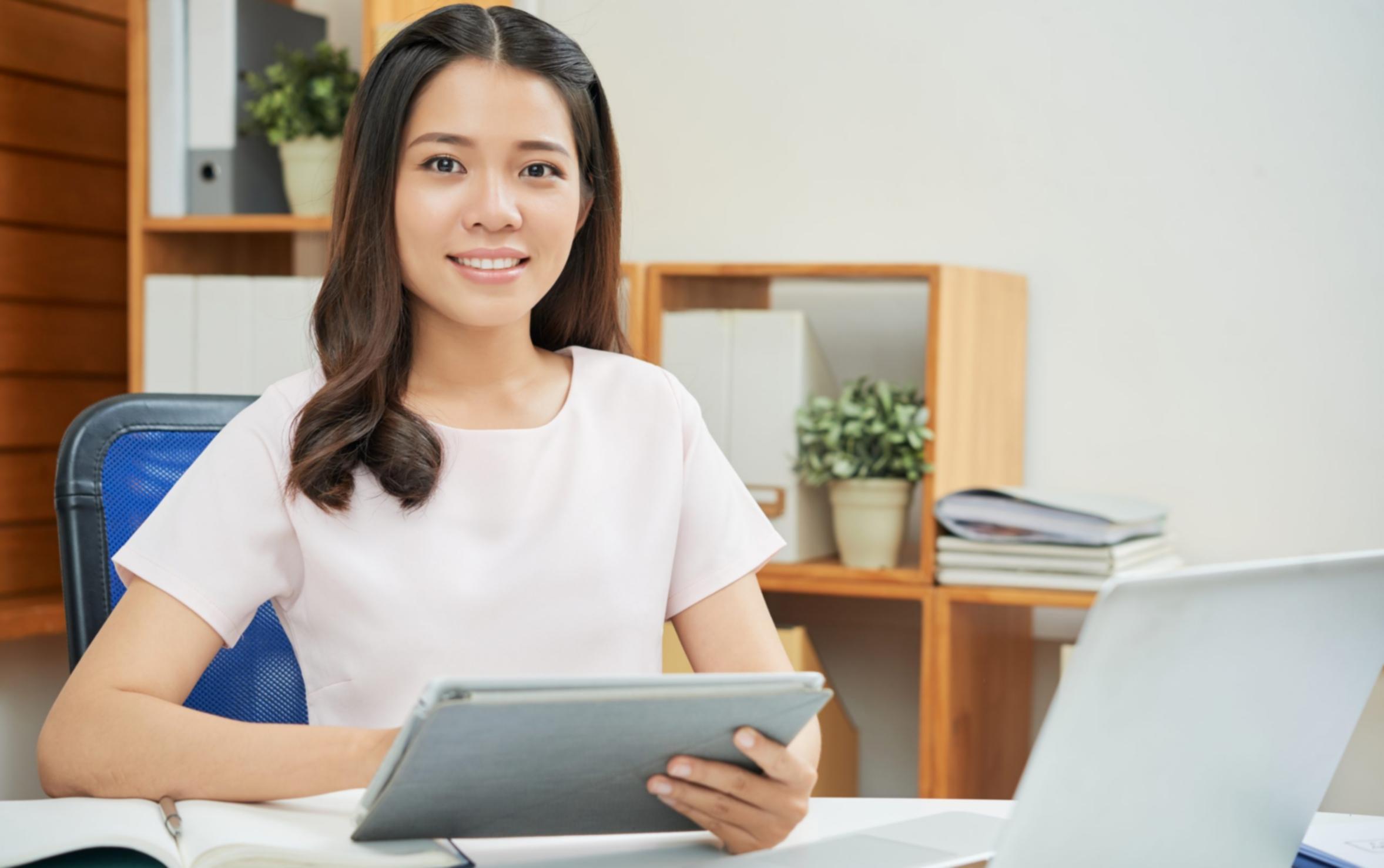 Strukturierter Arbeitsplatz für produktives Lernen